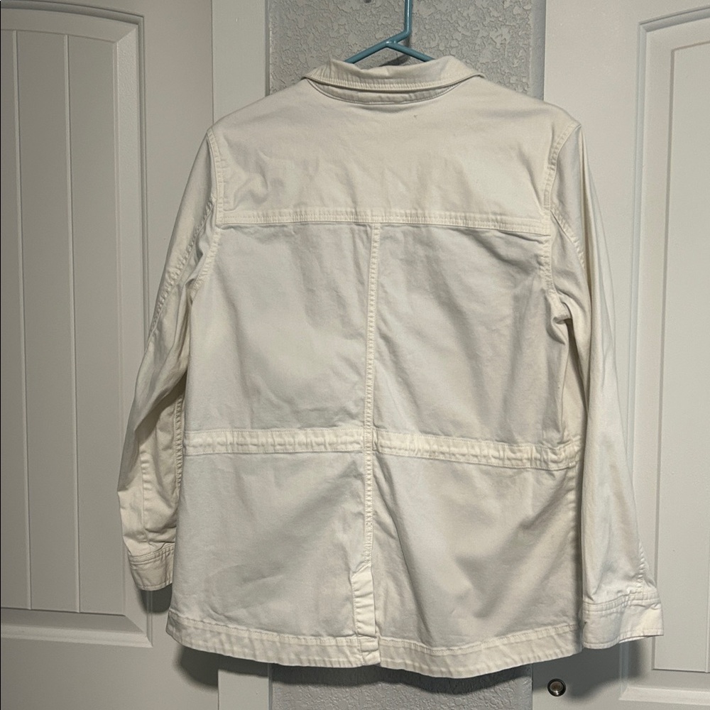 L.L. Bean White Bomber Jacket L - Picture 2 of 6